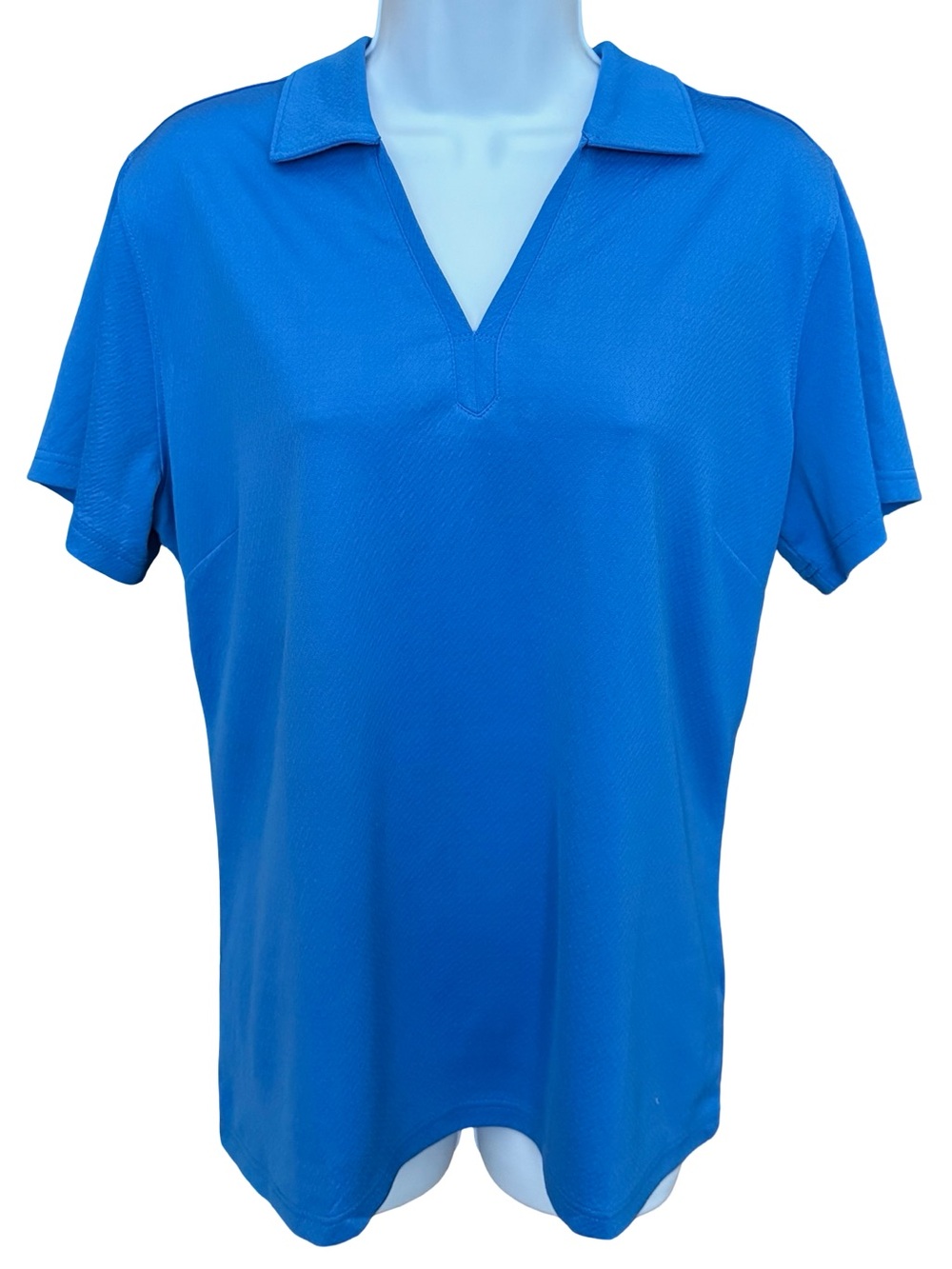 Bolle Women's Blue Golf Polo Shirt V-Neck Activewear Tennis Pickleball XL